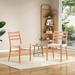 Corrigan Studio® Lekethia Slat Back Side Chair Wood/Wicker/Rattan in Brown | 32.1 H x 18.5 W x 17 D in | Wayfair 86331BD2123B402483FB4916F7A1DBC3