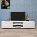Latitude Run® TV Stand Media Console Entertainment Center Table, 2 Storage Cabinet w/ Open Shelves For 70" in White | Wayfair