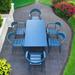 Corrigan Studio® Keghon Rectangular 6 - Person Outdoor Dining Set Metal in Blue | 59.06 W x 31.5 D in | Wayfair 978E6166E10B42689AC01873542DF915