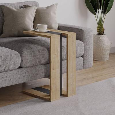 Muju Modern c Form Tisch Eiche Anthrazit Grau Eiche Mehrzweck h 57cm - Anthracite Grey - Decortie Image