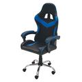 Galileo Casa Gaming-Stuhl mit blauen und schwarzen Rädern, Schwarz, Maße: L 61 x B 56 x H 123 cm