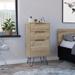 Elegant Style 3-Drawers Dresser, Storage Cabinet with 4 Hairpin Legs, Chest Organizer for Bedroom, Living Room, Hallway