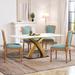 Moasis Modern 5-Piece Dining Set with faux Marble Dining Table