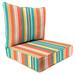 Jordan Manufacturing 46.5 x 24 Kodi Cornhusk Multicolor Stripe Rectangular Outdoor Deep Seating Chair Seat and Back Cushion with Welt