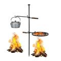 Oukaning 2 in1 Adjustable Swivel Campfire Grill Charcoal Fire Pit Grill Outdoor Portable BBQ Grill