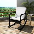 Tomshoo Outdoor Rocking Chair Black Poly Rattan