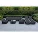 Ohana 9 Piece Outdoor Wicker Patio Furniture Sectional Conversation Set with Chaise Lounges - Black Wicker