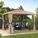 Suncrown 10 x 10 FT Outdoor Gazebo for Patio Iron Frame Garden Gazebo with Vented Soft Canopy and Mosquito Netting