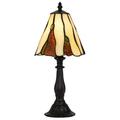 Eli 14 Inch Accent Lamp Scalloped Stained Tiffany Style Shade Dark Bronze