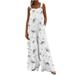 Clearance LYXSSBYX Womens Rompers and Jumpsuits for Summer Fashion Women Casual Cold Shoulder Jumpsuit Printing Button Suspender Jumpsuits Wide Pocket Leg Pant