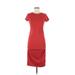 Missufe Casual Dress - Sheath: Red Solid Dresses - Women's Size Medium