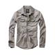 Langarmhemd BRANDIT "Herren Riley Denim Shirt" Gr. L, US-Größen, grau (grey) Herren Hemden Langarm