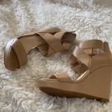 Jessica Simpson Shoes | Jessica Simpson Tan Wedge Sandals. | Color: Tan | Size: 5.5