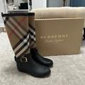 Burberry Shoes | Brand New Strap Detail House Check And Rubber Rain Boots | Color: White | Size: 6