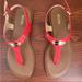 Michael Kors Shoes | Michael Kors Red Thong Sandals Size 8 | Color: Red | Size: 8