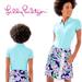 Lilly Pulitzer Tops | Lilly Pulitzer Blue Luxletic Meredith Short Sleeve Polo Top Small | Color: Blue | Size: S