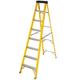 Excel Electricians Fibreglass 7 Step Ladder 2.1m Height - Heavy Duty 8 Treads ladder, foldable ladder, folding step ladder, lightweight step ladder, fibreglass step ladder