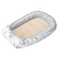 Medi Partners Baby Nest Cuddly Nest Baby Cot Bumper 100% Cotton Cot Bumper Travel Cot for Babies Infants 100 x 60 x 15 cm Removable Insert (Safari with Beige Plush)