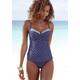 Bügel-Tankini-Top LASCANA "Monri" Gr. 48, Cup D, bunt (blau, gelb, bedruckt) Damen Bikini-Oberteile Ocean Blue