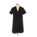 Lush Casual Dress - Shift V-Neck Short sleeves: Black Print Dresses - Women's Size Small