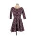 Hollister Casual Dress - Fit & Flare: Blue Paisley Dresses - Women's Size X-Small