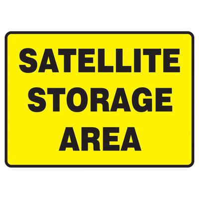Accuform Signs MCHL594VS OSHA "SATELLITE STORAGE AREA" Sign - 10" x 14", Adhesive Vinyl, Yellow