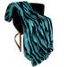 Plutus Teal Black Wild Ocean Faux Fur Luxury Throw Blanket - Plutus PBSF2332-108x90T