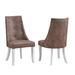 Rosdorf Park Jeaz Tufted Dining Chair Wood/Upholstered/Fabric in White/Brown | 31.5 H x 22.5 W x 23 D in | Wayfair 2A55EF32E5264A6F964AD3DC3FB1BE5C