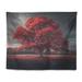 Red Barrel Studio® Polyester Lonely Majestic Tree Landscape Forest Tapestry Metal in Gray/Red | 32 H x 39 W in | Wayfair