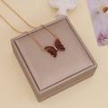 KIHOUT Ladies Fashion Multicolor Butterfly Necklace Crystal Clavicle Chain Pendant Reduced
