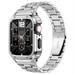 YuiYuKa Stainless Steel Bands and Case Compatible with Apple Watch Bands 44mm 40mm 41mm 45mm Metal Band With Stainless Steel Case Bumper Shell Protector for iWatch Series 8 SE 7 4 5 6