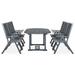 vidaXL 7 Piece Patio Dining Set Solid Acacia Wood Gray