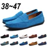 Suede Leather Designer Luxury Brand Smile Mens Casual Formal Loafers Slip On Moccasin Flats Footwear