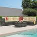 7-piece Outdoor Patio Furniture Wicker Sectional Set w/ Cushions & Coffee Table