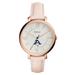 Women's Fossil Pink Akron Zips Jacqueline Date Blush Leather Watch