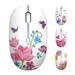 TENMOS Wireless Mouse Cute Silent Optical Computer Mice with USB Receiver with Flower White