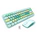 Lomubue 1 Set Wireless Keyboard Sensitive Rechargeable Round Key Caps 2.4GHz Cute Wireless Keyboard Mouse Office Supplies