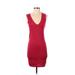 RACHEL Rachel Roy Casual Dress - Bodycon: Red Solid Dresses - Women's Size Small