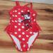 Disney Swim | Disney Minnie Mouse Red White Polka Dot Swimsuit Nwot | Color: Red/White | Size: 4tg