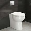 Modern Back To Wall Toilet Pan & Seat White Ceramic Bathroom WC CT624BTW
