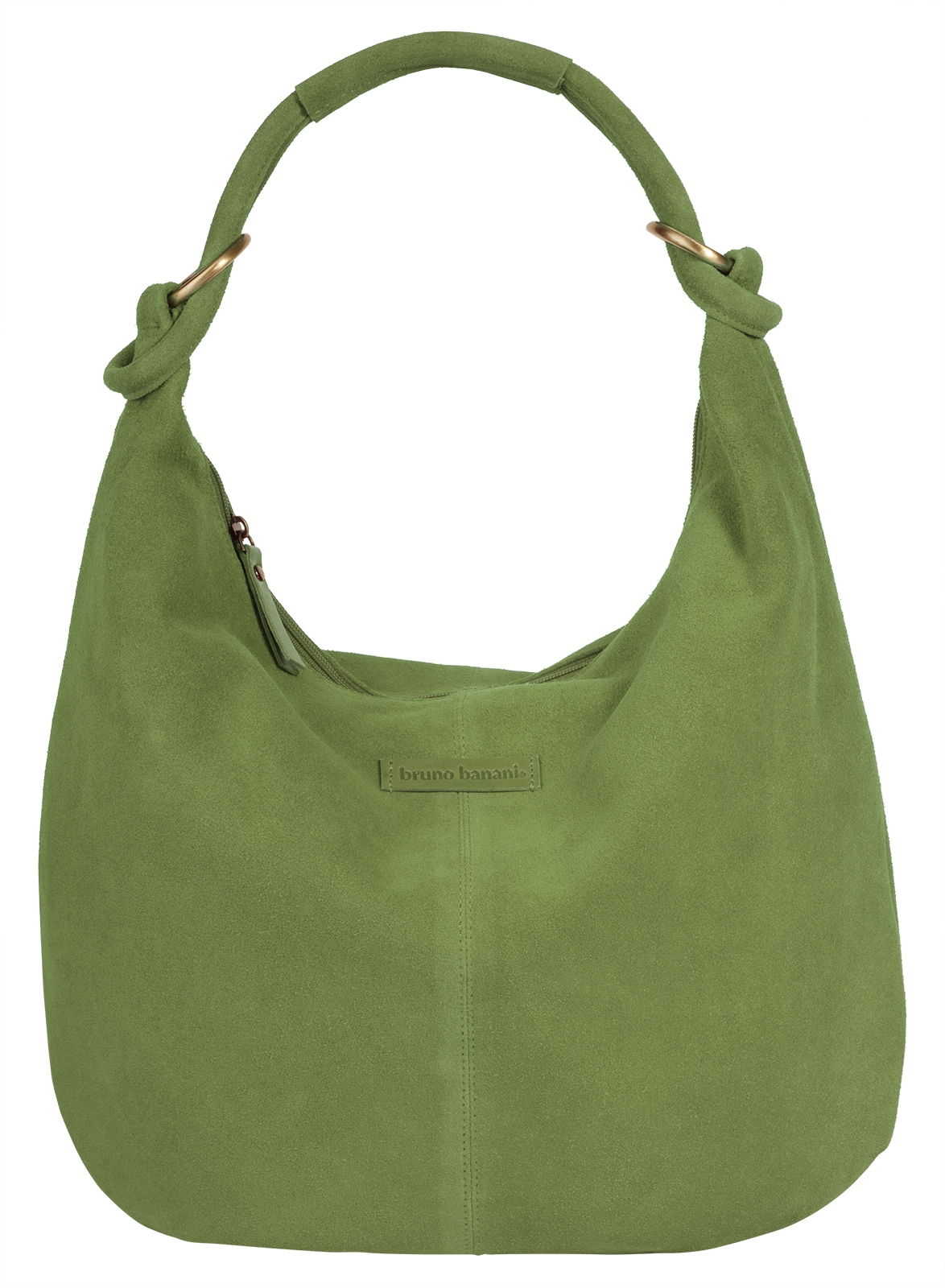Shopper BRUNO BANANI, Damen, Gr. B/H/T: 43cm x 33cm x 4cm onesize, grün, Leder, unifarben, Taschen Shopper, echt Leder