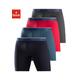 Langer Boxer BENCH. Gr. L, 4 St., blau (rot, blau, anthrazit, schwarz) Herren Unterhosen mit schmalen Streifen im Logo-Webbund
