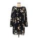 Gabriella Rocha Casual Dress - Shift Scoop Neck Long sleeves: Black Print Dresses - Women's Size Medium