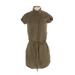 Paige Casual Dress - Shirtdress Collared Short sleeves: Green Print Dresses - Women's Size X-Small