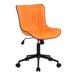 Latitude Run® Brionni Upholstered Task Chair Swivel Executive Chair Faux Home Office Chair w/ Wheels Upholstered in Orange/Black | Wayfair