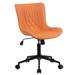 Latitude Run® Brionni Upholstered Task Chair Swivel Executive Chair Faux Home Office Chair w/ Wheels Upholstered in Orange/Black/Brown | Wayfair