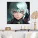 Red Barrel Studio® Anime Boy w/ Turquoise Eyes - Asian Woman Metal Wall Descor - MT82126 Metal in White | 36 H x 36 W x 1 D in | Wayfair