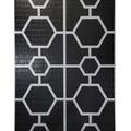 Corrigan Studio® Geo Hexagon Black Silver Metallic Trellis Lines Wallpaper Textured Alligator 3d Vinyl in Black/Gray | 42 W in | Wayfair