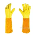 Gants de gantelet respirants en cuir pour hommes et femmes gants d'élagage de roses gants à