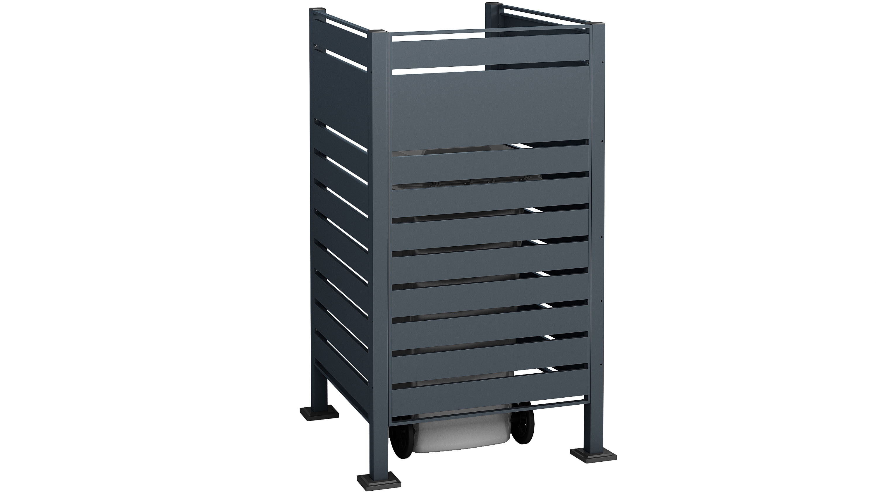 Mülltonnenbox WESTMANN "Planum", grau (anthrazit), B:90cm H:150cm T:90cm, Stahl, Aufbewahrungsboxen, Mülltonnenverkleidung & Sichtschutz